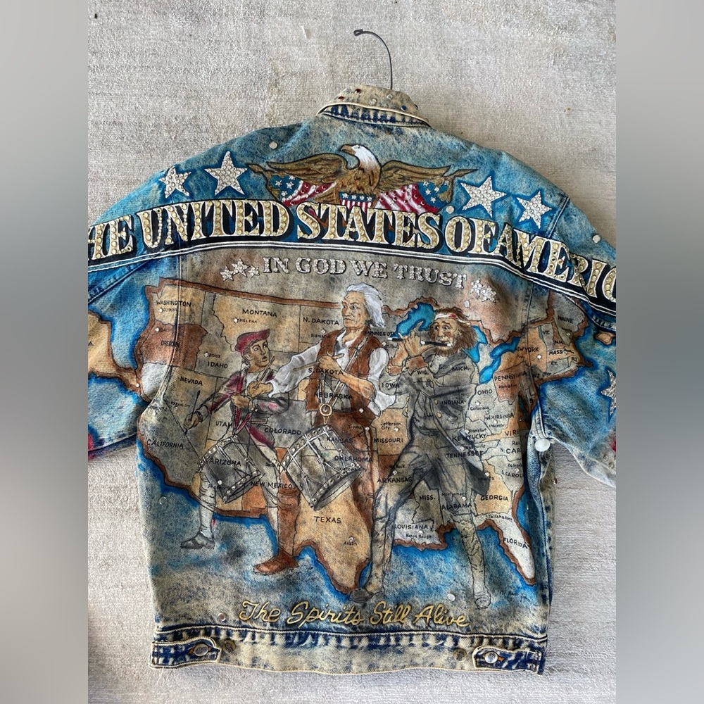 Tony Alamo "United States of America" Rhinestone Embellished Jean Jacket